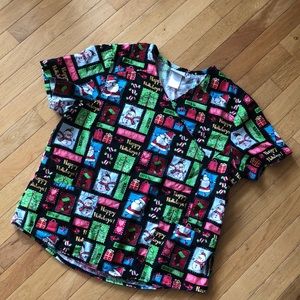 SCRUBSTAR Top Holiday Pattern Size Large